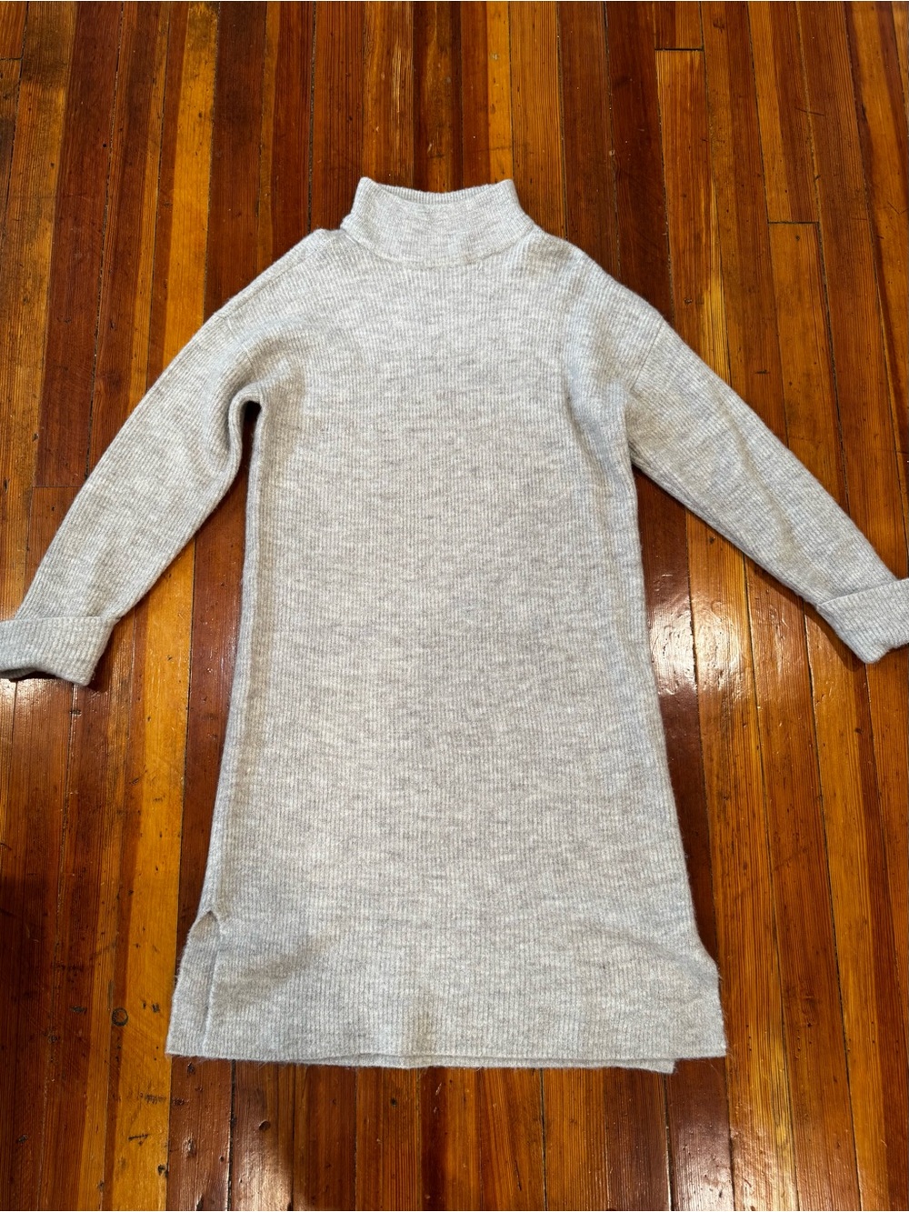 Vero Moda Light Gray Knit Turtleneck Sweater Dress